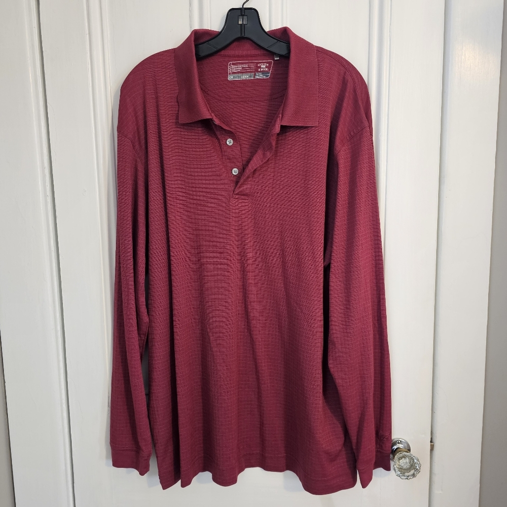 Cutter & Buck Mens XL DryTec Luxe Long Sleeve Golf Shirt Pima Cotton Performance